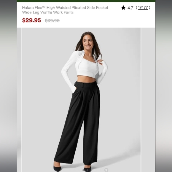 HALARA Pants - 154. New Halara Flex High Waisted Wide Leg Pants - Black size XL Petite
